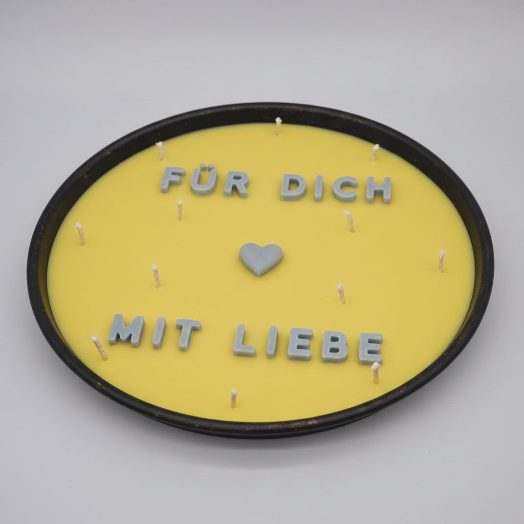 Tischofen mit Wunschtext – Gelb Für Dich